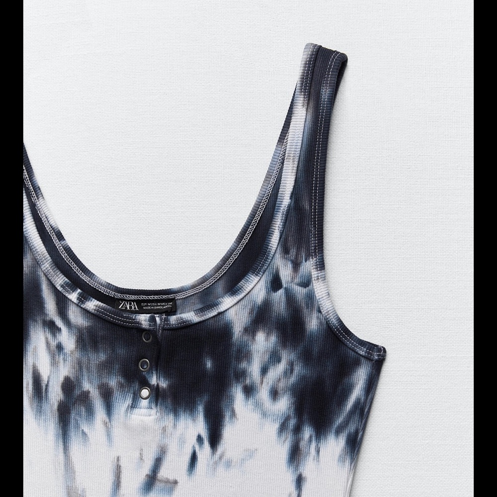 Zara Tie-Dye Dress Black/White